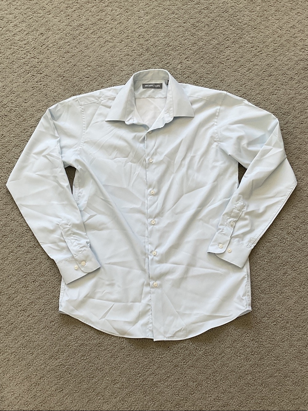 Michael Kors Boys Pale Blue Button-Up Dress Shirt 0516